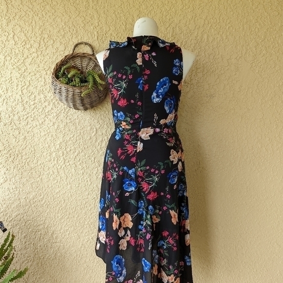 Parker asymmetrical ruffle hem‎ floral dress - Picture 5 of 7